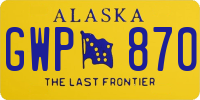 AK license plate GWP870
