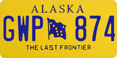 AK license plate GWP874
