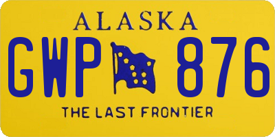 AK license plate GWP876