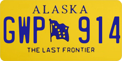 AK license plate GWP914