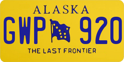 AK license plate GWP920