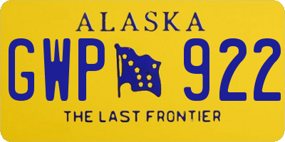 AK license plate GWP922