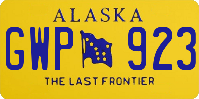 AK license plate GWP923