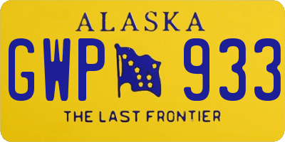 AK license plate GWP933