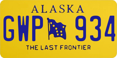 AK license plate GWP934