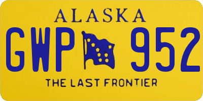 AK license plate GWP952