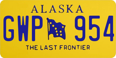 AK license plate GWP954