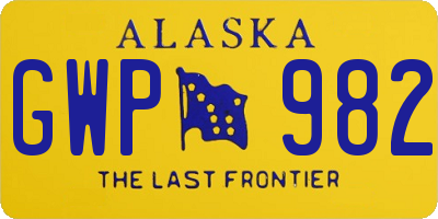 AK license plate GWP982