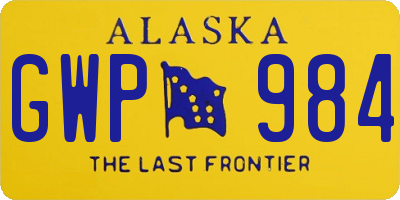 AK license plate GWP984