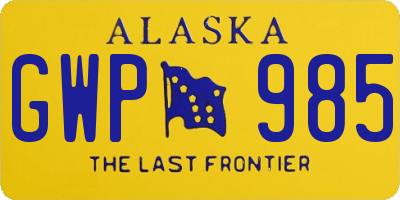 AK license plate GWP985