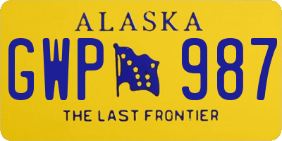 AK license plate GWP987