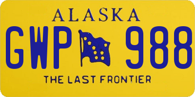 AK license plate GWP988