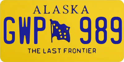 AK license plate GWP989