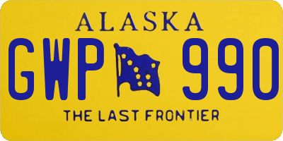 AK license plate GWP990