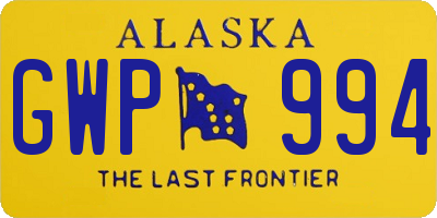 AK license plate GWP994
