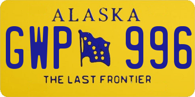 AK license plate GWP996