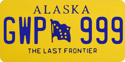 AK license plate GWP999