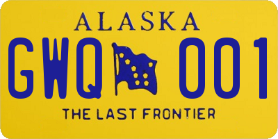 AK license plate GWQ001