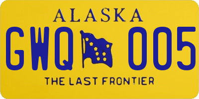 AK license plate GWQ005