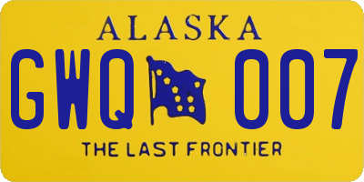 AK license plate GWQ007