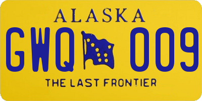 AK license plate GWQ009