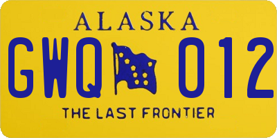 AK license plate GWQ012