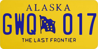 AK license plate GWQ017