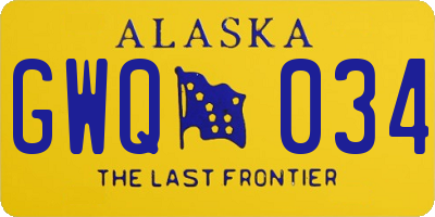 AK license plate GWQ034