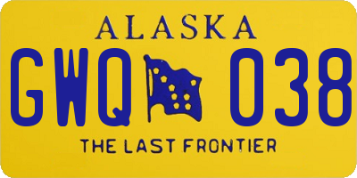 AK license plate GWQ038