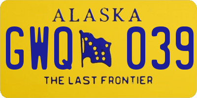 AK license plate GWQ039