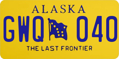AK license plate GWQ040