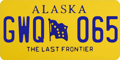 AK license plate GWQ065