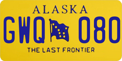 AK license plate GWQ080