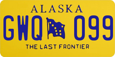 AK license plate GWQ099