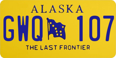 AK license plate GWQ107