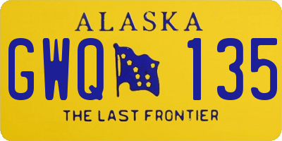 AK license plate GWQ135