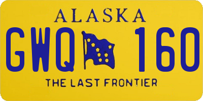 AK license plate GWQ160