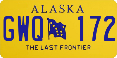 AK license plate GWQ172