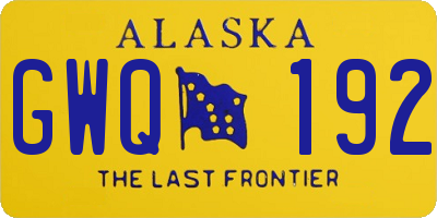 AK license plate GWQ192