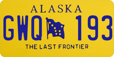 AK license plate GWQ193