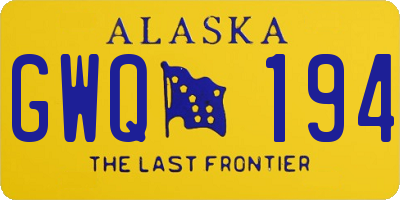 AK license plate GWQ194