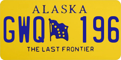 AK license plate GWQ196