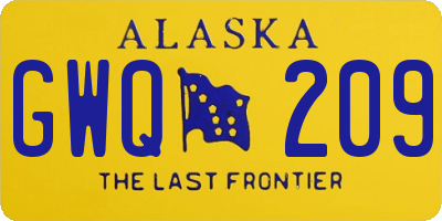 AK license plate GWQ209
