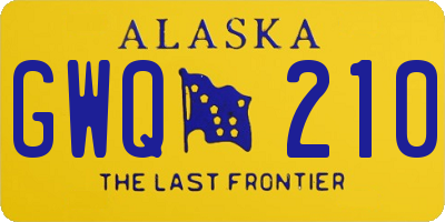 AK license plate GWQ210