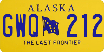 AK license plate GWQ212