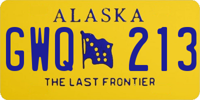 AK license plate GWQ213