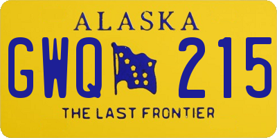 AK license plate GWQ215