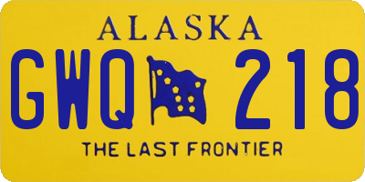 AK license plate GWQ218