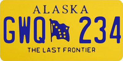 AK license plate GWQ234