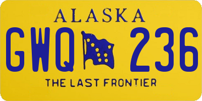AK license plate GWQ236